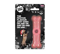 TASTYBONE - Juguete masticable Festivo de Nailon para Perros de Juguete (jamón asado con Miel), Indestructible para masticadores agresivos, Sabor Eterno, Fabricado en el Reino Unido