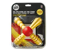 TastyBone QuattroBone - Juguete masticable de nailon para perros grandes (Chorizo), indestructible para masticadores agresivos, sabor eterno, dientes fuertes y saludables, fabricado en el Reino Unido