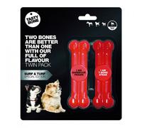 TastyBone Twinpack - Surf & Turf (Delicioso hueso doble - Mar y Tierra) - Tamaño: Juguete