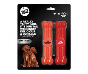TastyBone Twinpack - Surf & Turf (Delicioso hueso doble - Mar y Tierra) - Tamaño: Pequeño