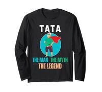 Tata The Man The Myth The Legend - Hispanic Grandpa Manga Larga