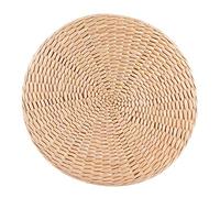 Tatami Floor Pillow Sitting Cushion, Straw Flat Seat Cushion Household Round Thicken Seats Pouf for Tatami Zen Yoga Tea Ceremony Decoration