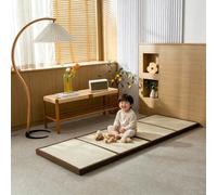 Tatami Mat, colchón de suelo de ratán natural para meditación y yoga | Colchón futón tradicional con ratán natural, ideal para dormir, meditar y practicar yoga