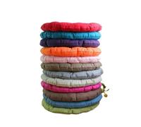 Tatami para salón, Yoga Meditation Round Tatami Floor Cushion Cotton Linen Orange 45x45cm