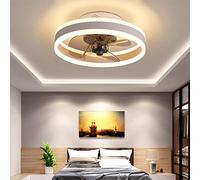 TATANE Reversible Led Ventilador Techo con Luz Silencioso y Mando 6 Velocidades Dormitorio Lamparas Ventilador de Techo Salon Moderno Φ40cm 24W Regulable Pequeño Luz Techo,Blanco