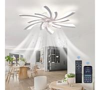 TATANE Ventilador De Techo De 78Cm Con Mando A Distancia Ventilador De Techo Reversible De Motor Dc Regulable Con Luz 6 Velocidades De Aire Para Salón Dormitorio Función Invierno Y Verano