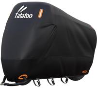 TATATOO Funda Impermeable para Motocicleta, Resistente al Agua, con 3 Correas, protección Solar, Ajuste Universal con Agujeros de Bloqueo y Bolsa de Almacenamiento, a Prueba de Lluvia, Nieve y Polvo