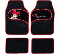 TataWay in viaggio si cresce - Alfombrillas de coche Disney Minnie, Juego de 4 piezas, Medidas 65x42,5cm y 30x40cm, Alfombra universal, Accesorios de coche, Negro, 30x40 cm, Alfombra