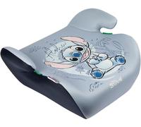 Disney Stitch Asiento Elevador para Auto i-Size ECE R129. Alzador Coche para la seguridad de los niños con una altura de 125 a 150 cm. Asiento con gráficos de Stitch, fondo azul.