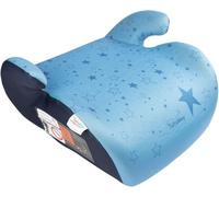 Asiento trasero de coche Tataway i-Size ECE R129/03. Elevador de seguridad para niños con una altura de 125 a 150 cm. Asiento para niños con estampado de estrellas sobre fondo azul.