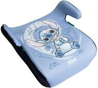 Disney Stitch Asiento Elevador para Auto i-Size ECE R129/03. Alzador Coche para la seguridad de los niños con una altura de 126 a 150 cm. Asiento con gráficos de Disney Stitch, fondo azul.