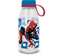 Tataway Biberón infantil transparente Marvel Ecozen en Tritan Spiderman Spider-Man 460 ml con tapón y asa de silicona
