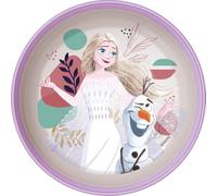 Tataway Bol de plástico blanco y lila de Disney para niñas Frozen Elsa y Olaf con base antideslizante