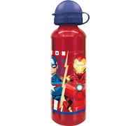 TataWay Botella de aluminio Marvel Avengers 530 ml roja para niños con boquilla y tapón de seguridad