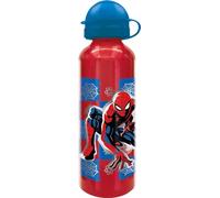 Tataway Botella de aluminio rojo Marvel Spiderman Spider-Man 530 ml para niños con caño y tapón de seguridad