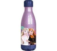 Tataway Botella de plástico azul Disney Frozen Elsa and Anna de 560 ml para niñas con tapón de rosca