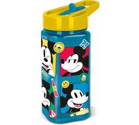 Botella Disney Mickey Mouse, Pajita Que Evita Pérdidas, Plástico, Niños, 510 Ml, Multicolor
