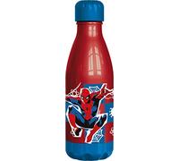 Tataway Botella de plástico roja Marvel Spiderman Spider-Man 560 ml para niños con tapón de rosca