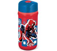 Marvel - Botella roja y azul de plástico para niños Spiderman 390 ml con cierre antigoteo