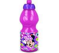 Tataway Botella deportiva Minnie Bold Florals de 400 ml: ligera, reutilizable y práctica para todos los días, con un elegante diseño floral dedicado a la dulce Minnie Mouse