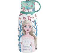 Tataway Botella Disney Elsa Anna and Olaf de acero inoxidable blanca con aislamiento, 330 ml, para niñas, con caño y tapón de seguridad