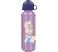 STOR TataWay in viaggio si cresce Disney Botella lila para niñas de aluminio Frozen Elsa y Anna 530 ml con boquilla y tapón de seguridad