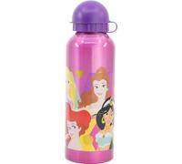 STOR TataWay in viaggio si cresce Disney - Botella de aluminio para niñas con diseño de Princesas Cenicienta Aurora Blancanieves Rapunzel Ariel Jasmine 530 ml con boquilla y tapón de seguridad