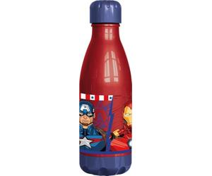 Tataway Botella infantil de plástico Marvel Avengers Iron Man Hulk Captain America de 560 ml con tapón de rosca