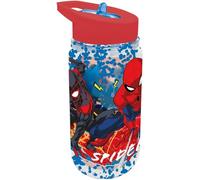 Tataway Botella rociadora Spiderman de 330 ml, botella reutilizable para niños, cierre a prueba de goteo, plástico duradero, producto oficial de Marvel