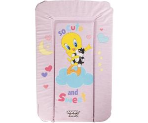 Tataway Cambiador, colchón, cambiador de mesa blando Looney Tunes de Warner Bros para niños y niñas con gráficos de Titti y Silvestro, medidas 73 x 48,5 x 3 cm