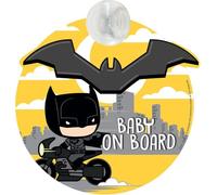 Cartel de seguridad para coche con la inscripción «Baby on board», gráficos de DC Comics del superhéroe Batman con ventosa