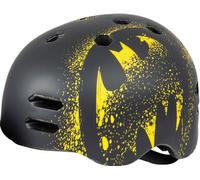 Tataway Casco Urbano para niños, superhéroe Batman, Bicicleta, 55-58 cm (Talla M), protección Negra y Amarilla