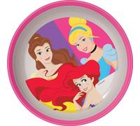 Cuenco Disney rosa y blanco para niñas en plástico Princesas Cenicienta Ariel Belle con base antideslizante