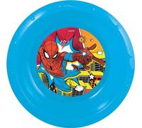 Tataway Cuenco infantil de plástico azul Marvel Spiderman resistente a los impactos accidentales y reutilizable