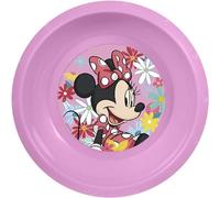 Tataway Cuenco infantil de plástico Disney Pink Minnie resistente a los impactos accidentales y reutilizable