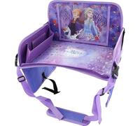 Tataway Disney Frozen - Mesa de viaje para coche - Bandeja para niña con gráficos Elsa Anna Olaf - Cómoda y ajustable - Mesa con bolsillos portaobjetos - Estante multifunción para dibujos y aperitivos