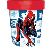 STOR Vaso infantil Marvel Spiderman Spider-Man de plástico rojo 260 ml con base antideslizante