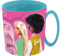 TataWay in viaggio si cresce Taza infantil Barbie de plástico rosa de 350ml apta para microondas