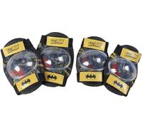 DC Comics protección Kit Protector Nivel 1 Coderas Rodilleras Niño Batman Hombre murciélago Bici Seguridad Superheroe Negro Amarillo S, Bebés niños