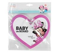 Letrero de seguridad para coche con texto «Niño a bordo» con diseño de Minnie Mouse y Mickey Mouse de Disney con ventosa