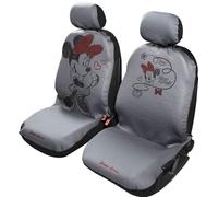 Tataway Par de Fundas para Asientos Delanteros de Coche Minnie Mouse, reposacabezas con Mickey Mouse, Gris y Rojo, airbag Universal Compatible para Todos los Coches