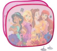 Tataway Par de toldos Laterales para Coches de Princesas Disney de 44 x 35 cm, protección Solar para niñas con gráficos de Jasmine, Rapunzel, Belle y Ariel sobre Fondo Rosa