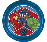Tataway Plato plano azul de plástico Marvel Avengers para niños resistente a los impactos accidentales y reutilizable