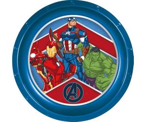 Tataway Plato plano azul de plástico Marvel Avengers para niños resistente a los impactos accidentales y reutilizable