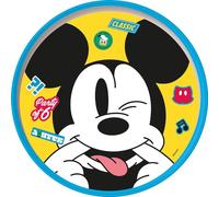 Tataway Plato plano Disney Mickey Mouse Mickey Mouse Mickey Mouse blanco y azul claro para niños con base antideslizante