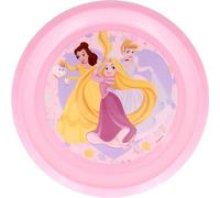 Tataway Plato plano Disney Pink para niñas en plástico Princesas resistente a los golpes accidentales y reutilizable