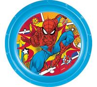 Tataway Plato plano para niños Marvel Blue en plástico Spiderman resistente a los impactos accidentales y reutilizable