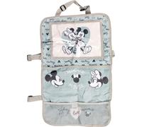 TataWay Organizador de coche infantil Disney – Protector de asiento gris y rosa con Minnie y Mickey