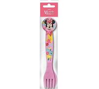 Set de 2 cubiertos de plástico rosa de Disney para niñas con tenedor y cuchara de Minnie Mouse