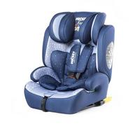 Tataway Silla de coche Disney Mickey Mouse con accesorio ISOFIX para la seguridad de los niños con una altura de 76 a 150 cm con gráficos de Mickey Mouse y sus amigos, sobre fondo azul
